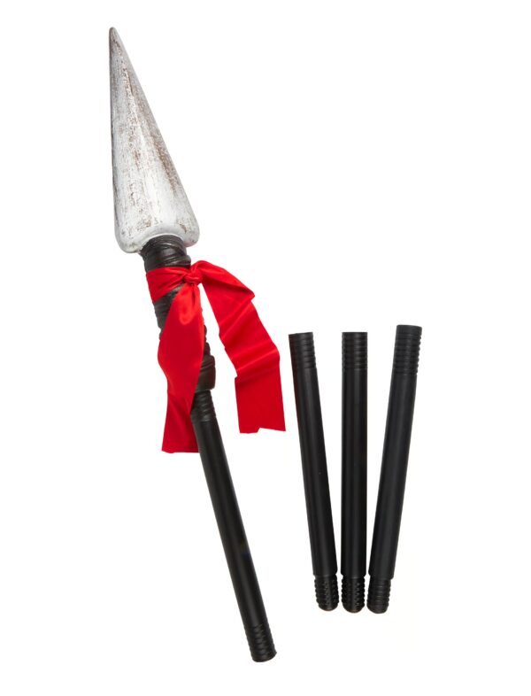 Kostümzubehör Speer 152cm 5-tlg. Farbe: schwarz/rot