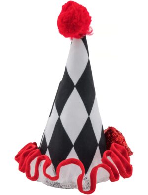 Kostümzubehör Spitzhut Clown schwarz/weiß/rot one size