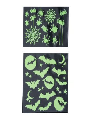 Kostümzubehör Sticker Fledermaus/Spinnen leuchtend Farbe: grün
