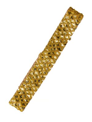 Kostümzubehör Stirnband Disco Pailletten gold