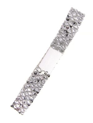 Kostümzubehör Stirnband Disco Pailletten silber