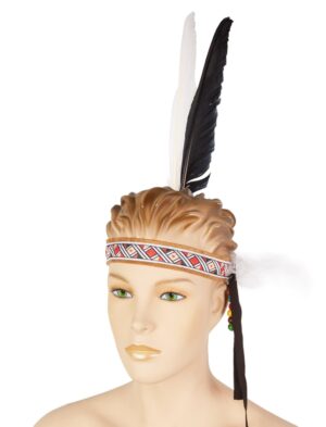 Kostümzubehör Stirnband Indianer beige