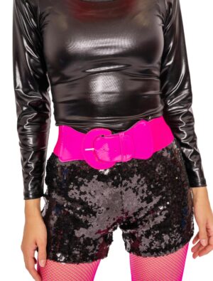 Kostümzubehör Stretch-Gürtel mit Schnalle pink