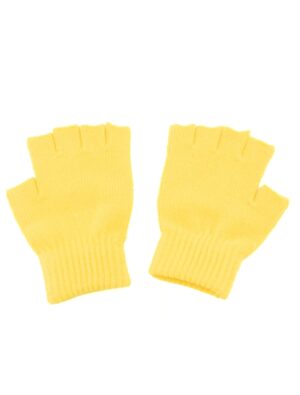 Kostümzubehör Strickhandschuhe Kinder fingerlos gelb