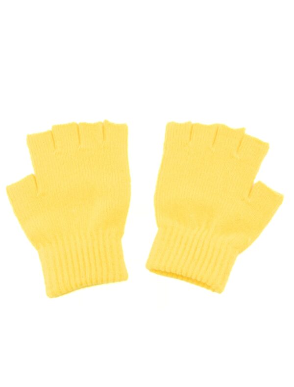 Kostümzubehör Strickhandschuhe Kinder fingerlos gelb