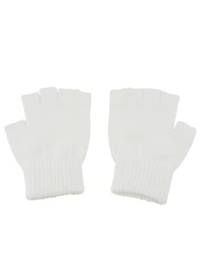 Kostümzubehör Strickhandschuhe Kinder fingerlos weiß