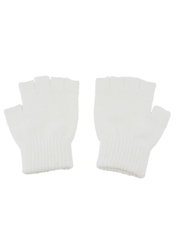 Kostümzubehör Strickhandschuhe Kinder fingerlos weiß