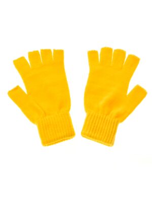 Kostümzubehör Strickhandschuhe fingerlos gelb