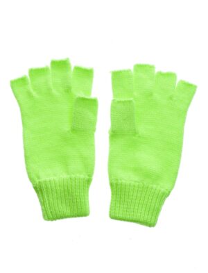 Kostümzubehör Strickhandschuhe fingerlos neongrün