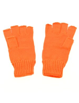 Kostümzubehör Strickhandschuhe fingerlos orange