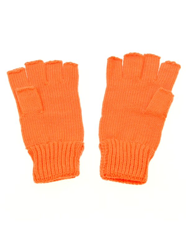 Kostümzubehör Strickhandschuhe fingerlos orange
