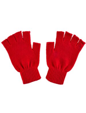 Kostümzubehör Strickhandschuhe fingerlos rot