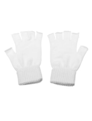 Kostümzubehör Strickhandschuhe fingerlos weiß