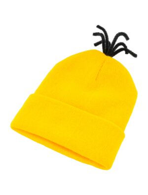Kostümzubehör Strickmütze mit Haaren gelb one size