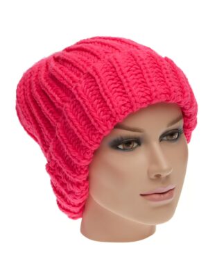 Kostümzubehör Strickmütze neonpink one size
