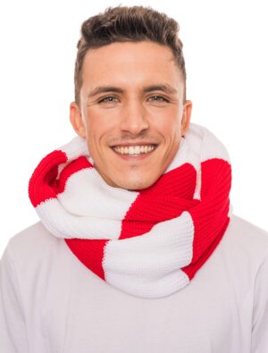 Kostümzubehör Strickschal rot/weiß one size