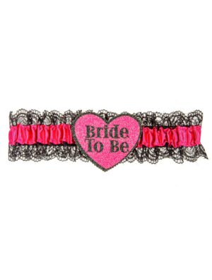 Kostümzubehör Strumpfband Bride To Be Farbe: schwarz/pink