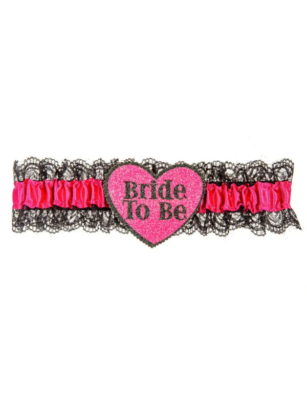 Kostümzubehör Strumpfband Bride To Be Farbe: schwarz/pink