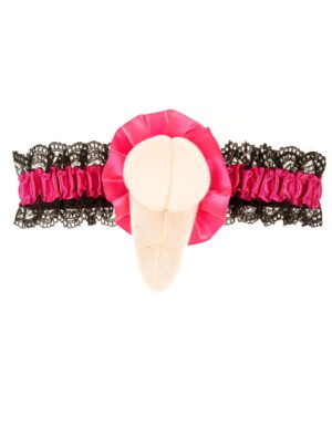 Kostümzubehör Strumpfband Willy schwarz/pink
