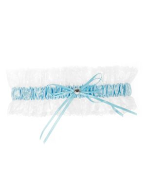 Kostümzubehör Strumpfband weiß/blau