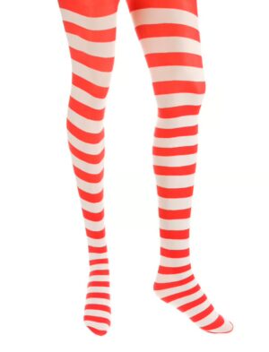Kostümzubehör Strumpfhose 60den Damen rot/weiß L/XL