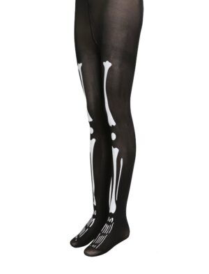 Kostümzubehör Strumpfhose Knochen Farbe: schwarz/weiß