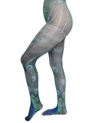 Kostümzubehör Strumpfhose Pfau Animal print blau/grün one size