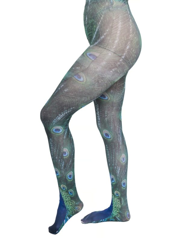 Kostümzubehör Strumpfhose Pfau Animal print blau/grün one size