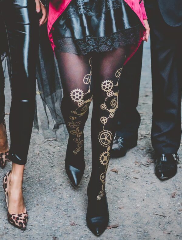Kostümzubehör Strumpfhose Steampunk Farbe: schwarz/gold