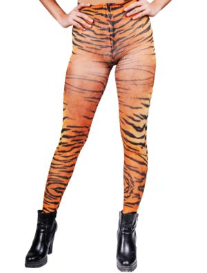 Kostümzubehör Strumpfhose Tiger schwarz/beige one size