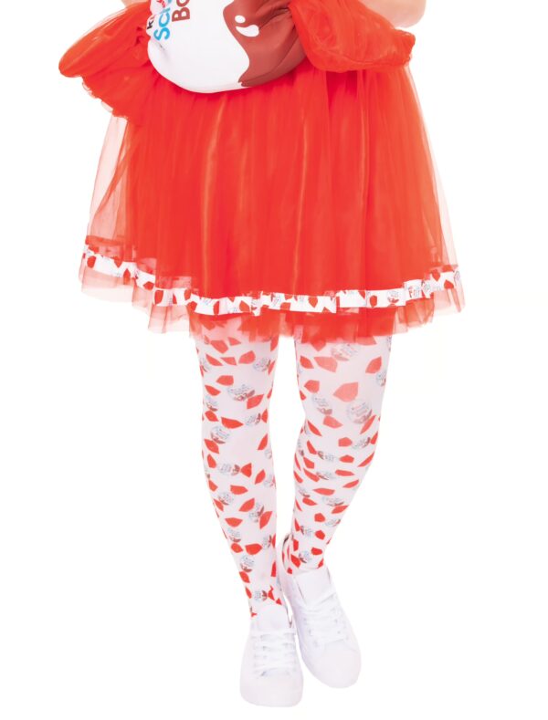 Kostümzubehör Strumpfhose kinder Schoko-Bons Damen rot/weiß S/M