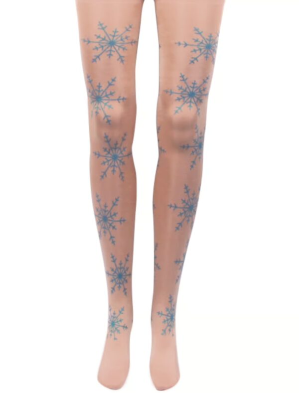 Kostümzubehör Strumpfhose mit Schneeflocken L/XL Farbe: keine Farbe