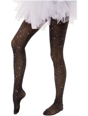 Kostümzubehör Strumpfhose mit Sternen Damen schwarz XS