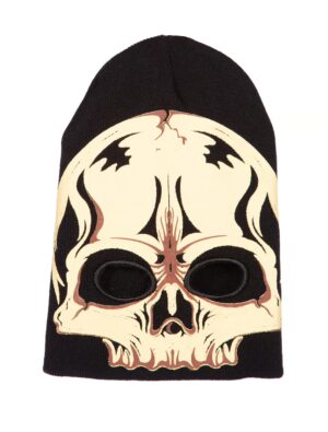 Kostümzubehör Sturmhaube Totenkopf Farbe: schwarz/braun