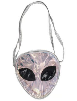 Kostümzubehör Tasche Alien silber