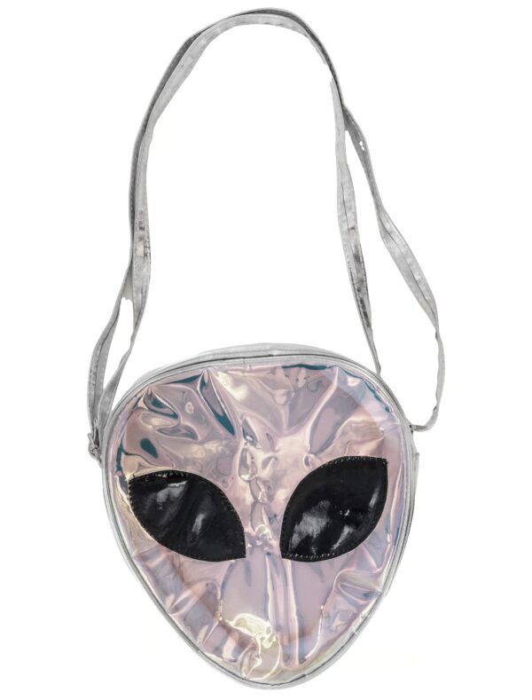 Kostümzubehör Tasche Alien silber