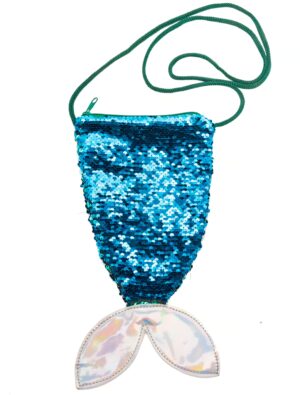 Kostümzubehör Tasche Flosse mit Pailletten blau/grün