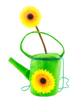 Kostümzubehör Tasche Gießkanne mit Sonnenblumen gelb/grün
