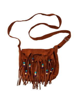 Kostümzubehör Tasche Indianer braun mit Perlen