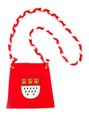 Kostümzubehör Tasche Kölner Wappen Farbe: rot/weiß