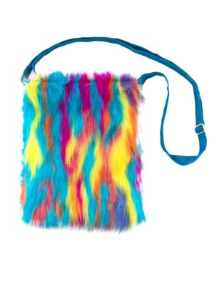Kostümzubehör Tasche Kunstpelz bunt Farbe: bunt