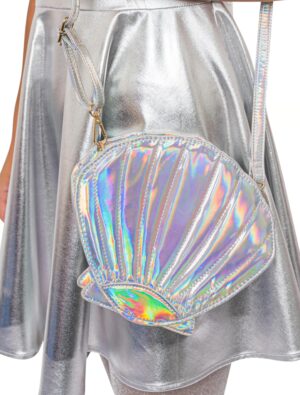 Kostümzubehör Tasche Muschel silber