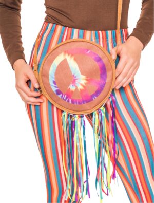Kostümzubehör Tasche Peace mit Bändern mehrfarbig