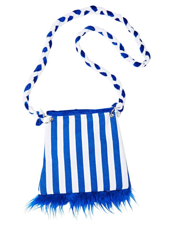 Kostümzubehör Tasche Plüsch blau/weiß