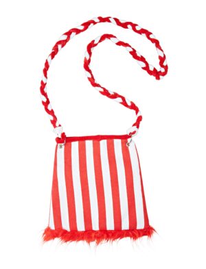 Kostümzubehör Tasche Plüsch rot/weiß
