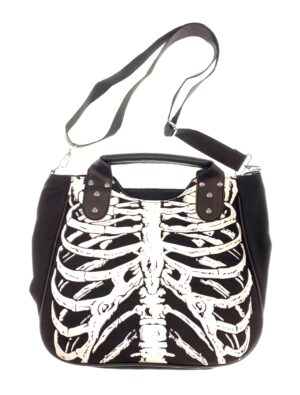 Kostümzubehör Tasche Skelett schwarz/weiß
