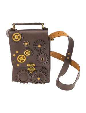 Kostümzubehör Tasche Steampunk braun