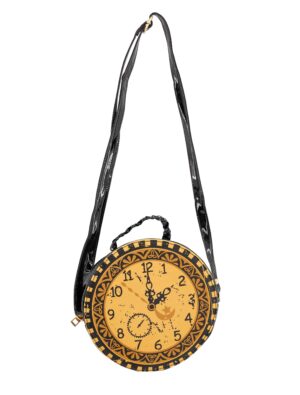 Kostümzubehör Tasche Steampunk braun mit Uhr