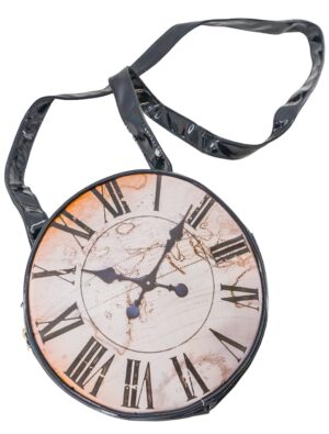 Kostümzubehör Tasche Uhr schwarz/weiß