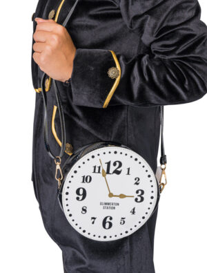 Kostümzubehör Tasche Uhr schwarz/weiß